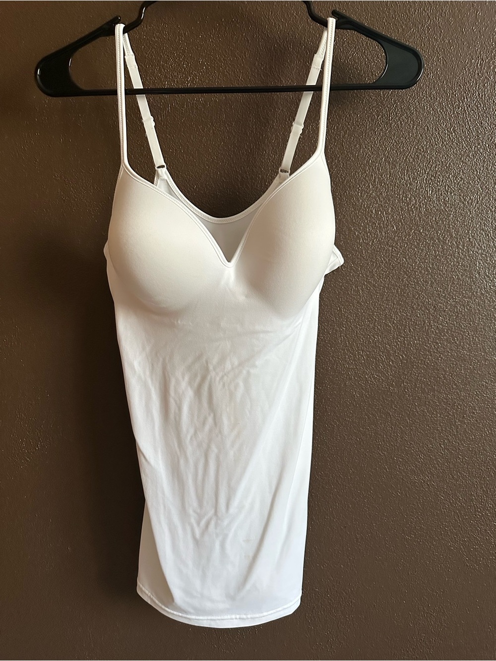 Maidenform Women's White Built-In Bra Slip Tank